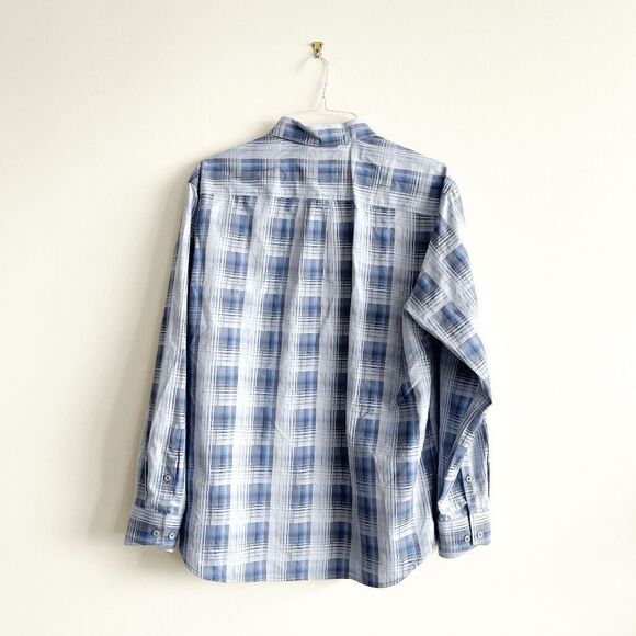 Tommy Bahama Mens Long Sleeve Silk Button-Down Shirt Blue Plaid Size Large - Picture 2 of 8